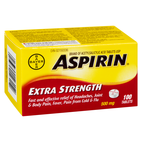 Aspirin Extra Strength 500 mg 100 Caplets