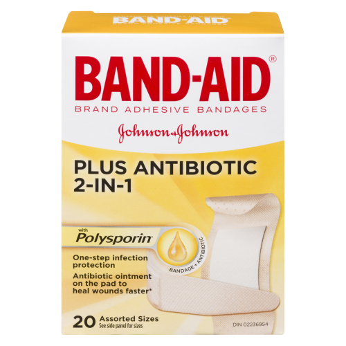 J&J Band-Aid 20's 2 in 1 Antibacterial