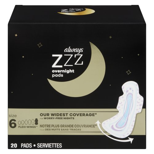 Always ZZZ Overnight Pads Size 6 20Pads – Roulston's Pharmacy PharmaChoice
