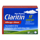 Claritin Allergy & Sinus 10 Tablets