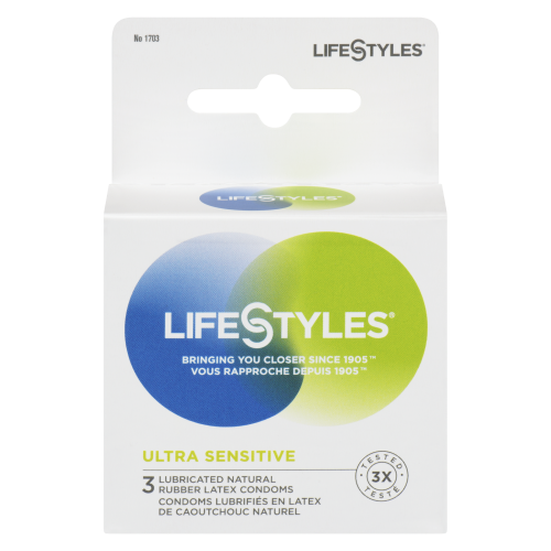 Lifestyles Ultra Sensitive Lubricated Condoms 3pk