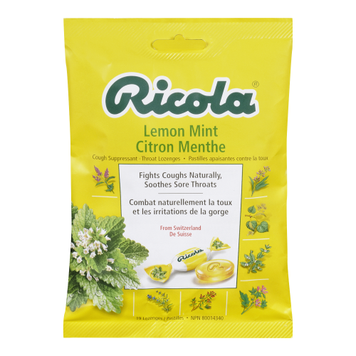 Ricola Lemon Mint 19 Cough Drops