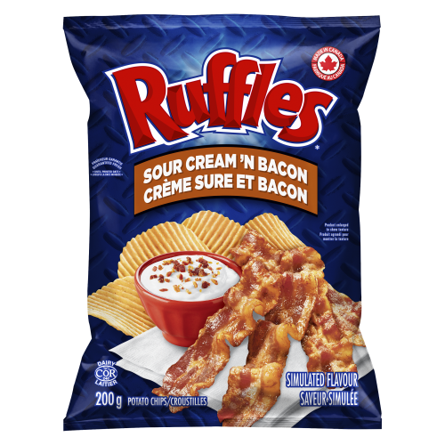 Ruffles Sour Cream'n Bacon 200gm