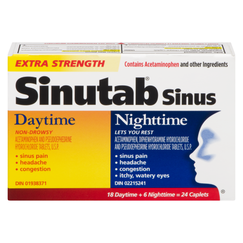 Sinutab Daytime Nighttime 24cap Extra Strength