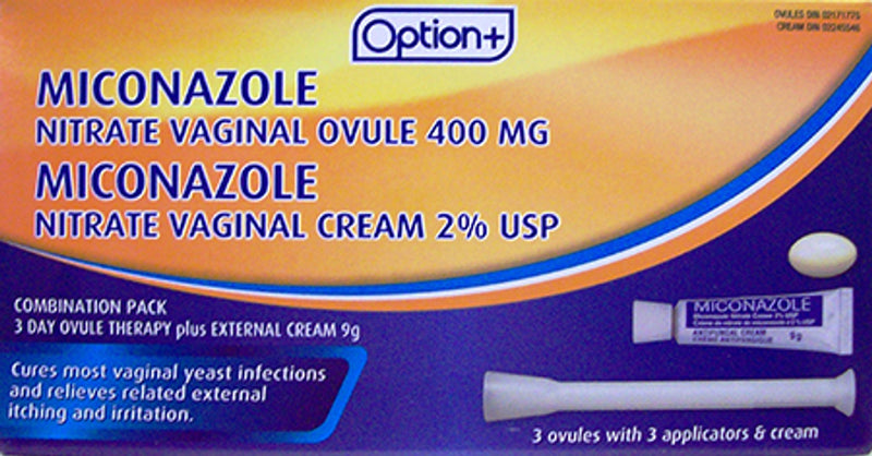 Option+ Miconazole Vaginal Ovule 400mg & Cream 2%