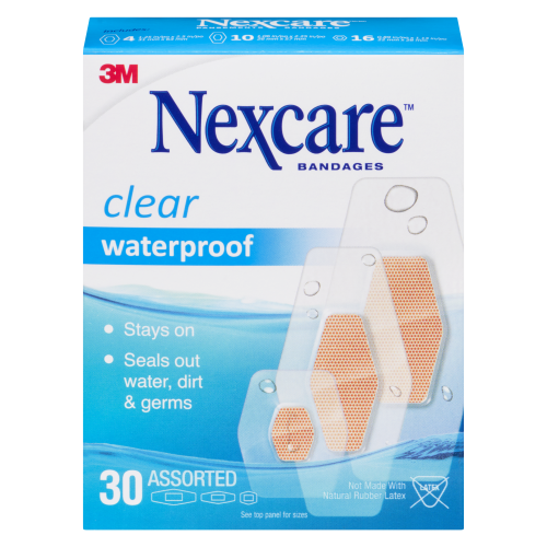 3M Nexcare Clear Waterproof 30 Assorted Bandages