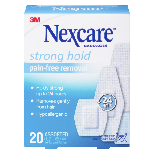 3M Nexcare Strong Hold Pain-Free Removal 20 Assorted