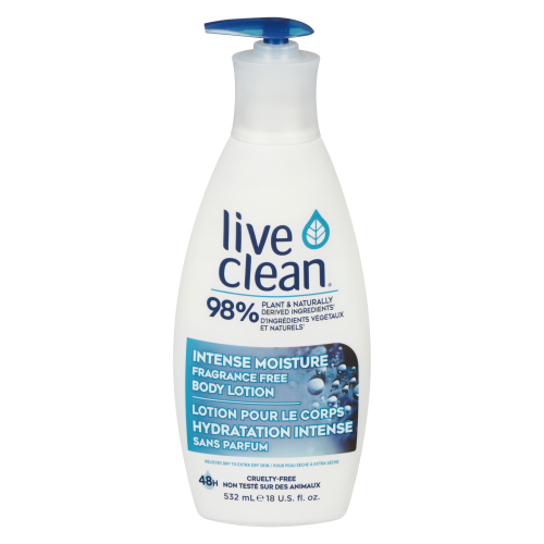 Live Clean Intense Moisture Fragrance Free Lotion 532ml