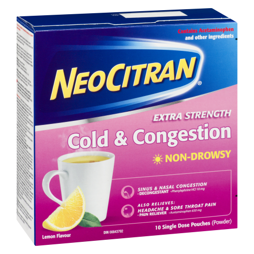 Neo Citran Extra Strength Cold & Congestion Non Drowsy 10's
