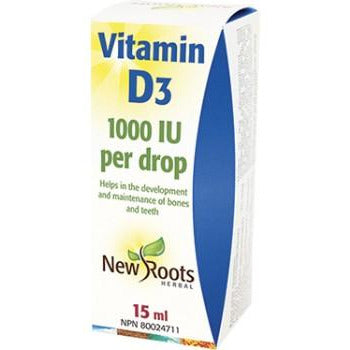 New Roots Vitamin D 15ml 1000iu per drop