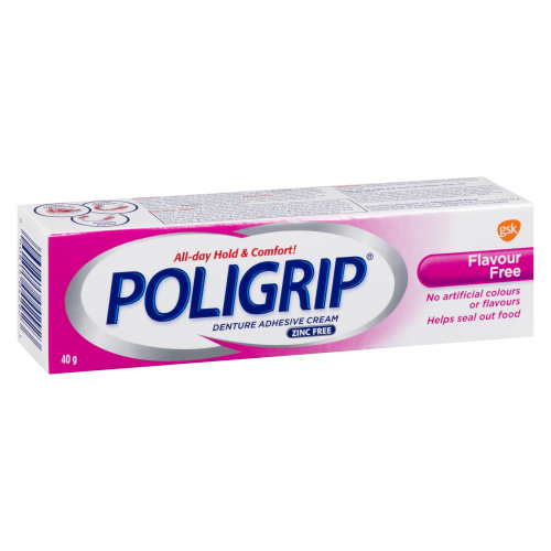 Poligrip Flavour Free Denture Adhesive Cream 40gm