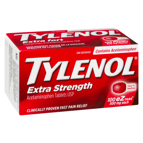 Tylenol EZ Tab Extra Strength 500 mg 100 Tablets