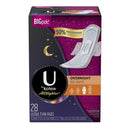 U by Kotex 28 Premium Overnight Pads with Wings
