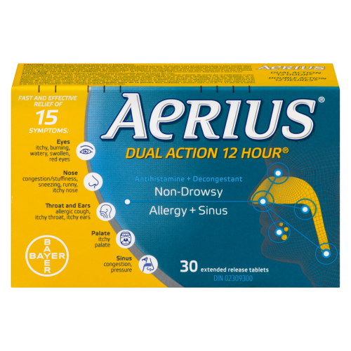 Aerius Dual Action 12hr 30 Tablets