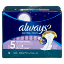 Always Ultra Thin Extra Heavy Flow Overnight 12Pads