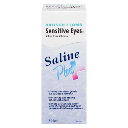 B&L Sensitive Eyes Saline Plus Solution 355ml