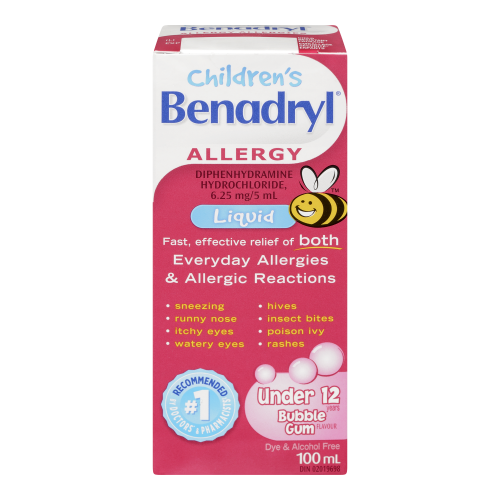Benadryl Allergy Children's Liquid 100ml Bubblegum