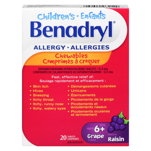 Benadryl Children's Allergy Grape Chewables 20