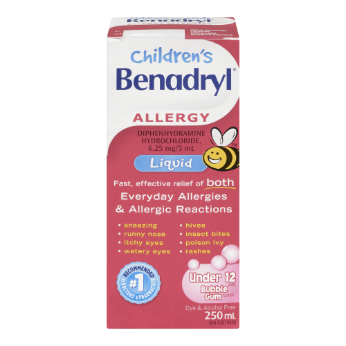 Benadryl Children's Allergy Liquid 250ml Bubblegum