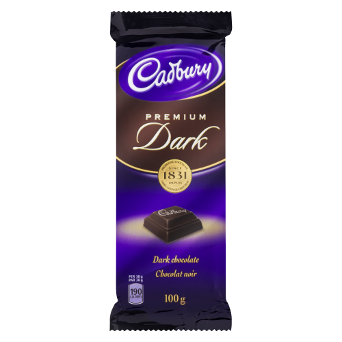 Cadbury Premium Dark Chocolate Bar 100gm