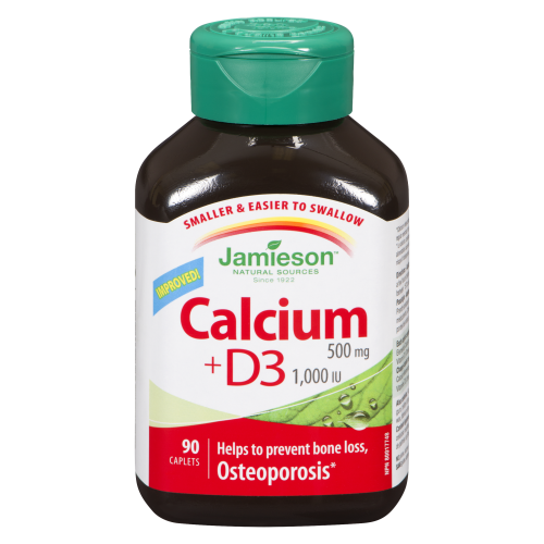 Calcium 500mg +D3 1000iu 90 Caplets Jamieson