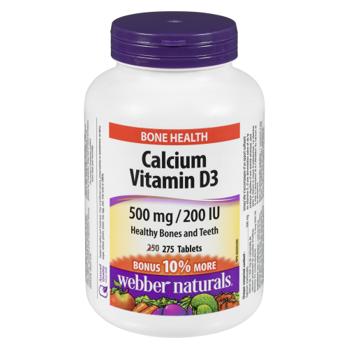Calcium Vitamin D3 500mg 200iu 275bonus Webber