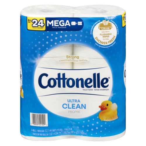 Cottonelle Ultra Clean 6 Roll =24 Mega Rolls