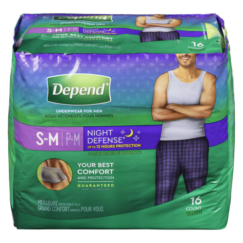 Depend Night Defense Men S-M Underwear 16