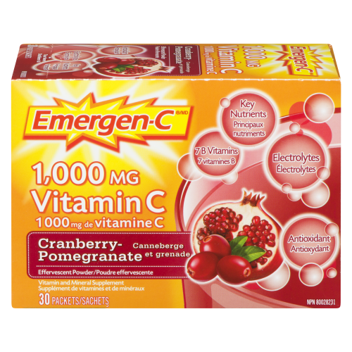 Emergen-C 1000mg Vitamin C Cranberry Pomegranate 30pk