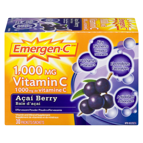 Emergen-c 1000mg Vitamin C & Acai Berry 30pk
