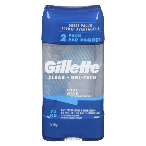 Gillette Clear Cool Wave Antiperspirant 72hr 2x108gm