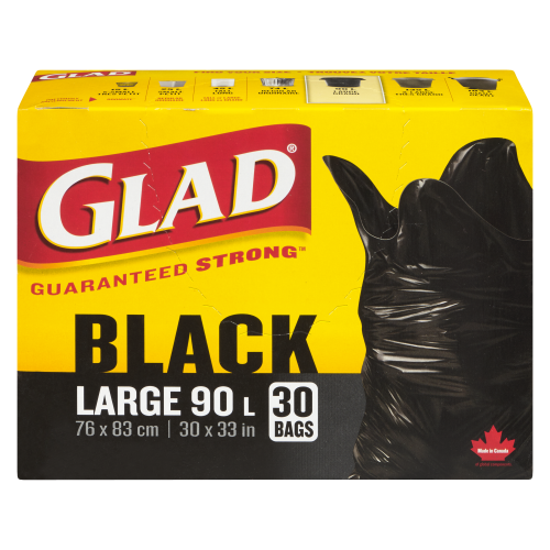 Glad Black Garbage Bags Large 30