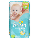 Pampers Baby Dry Size 1   44 Diapers