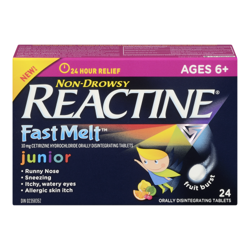 Reactine Fast Melt Junior 24 Tablets