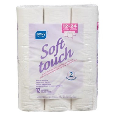 Savvy Bathroom Tissue 12 Double Rolls 2 Ply