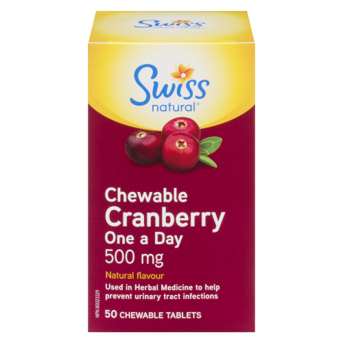 Swiss Chewable Cranberry 500mg 50 Chewable Tablets