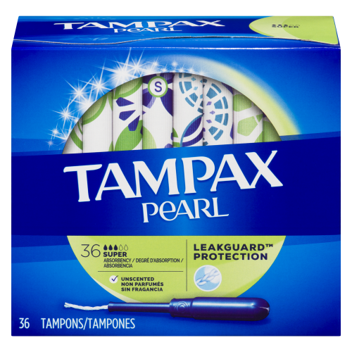 Tampax 36's Pearl Plastic Super Unscented