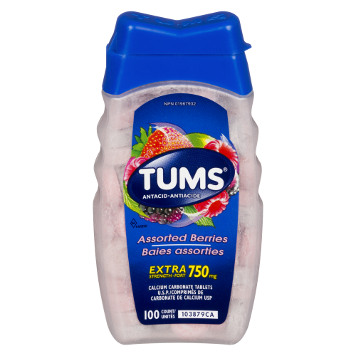 Tums Assorted Berries 750mg 100's