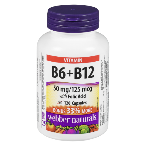Vitamin B6+B12  50mg+125mcg  120 Capsules